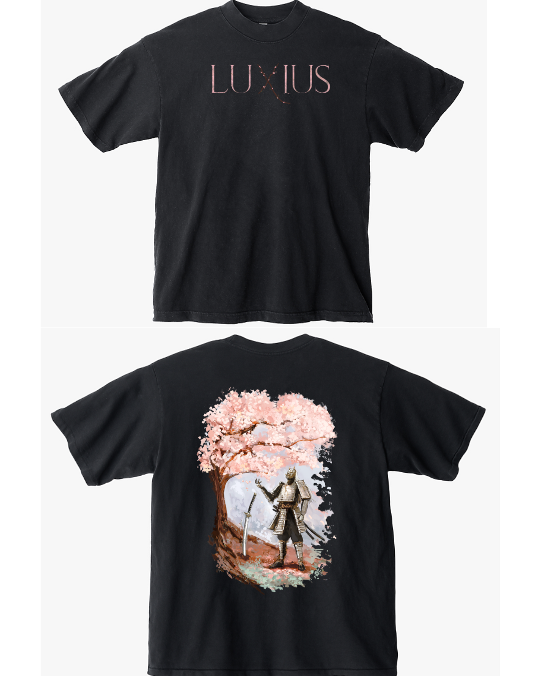 "Sakura Tree" Oversized Tee- Black