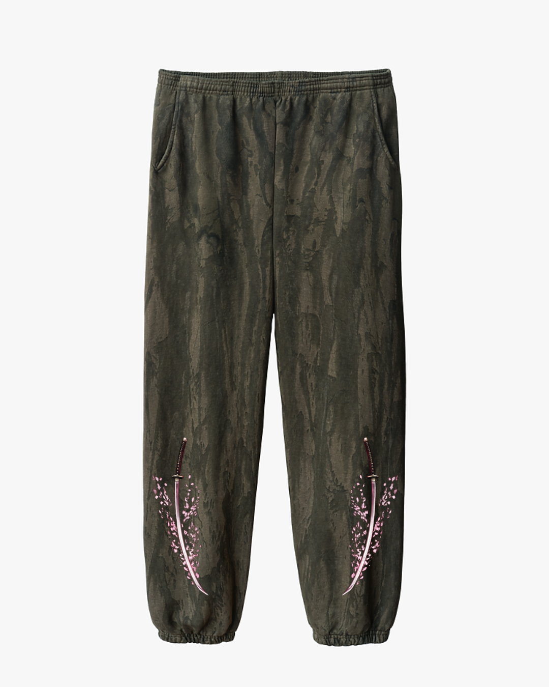 Drip Dye Katana Oversized Sweats- Woodland Green