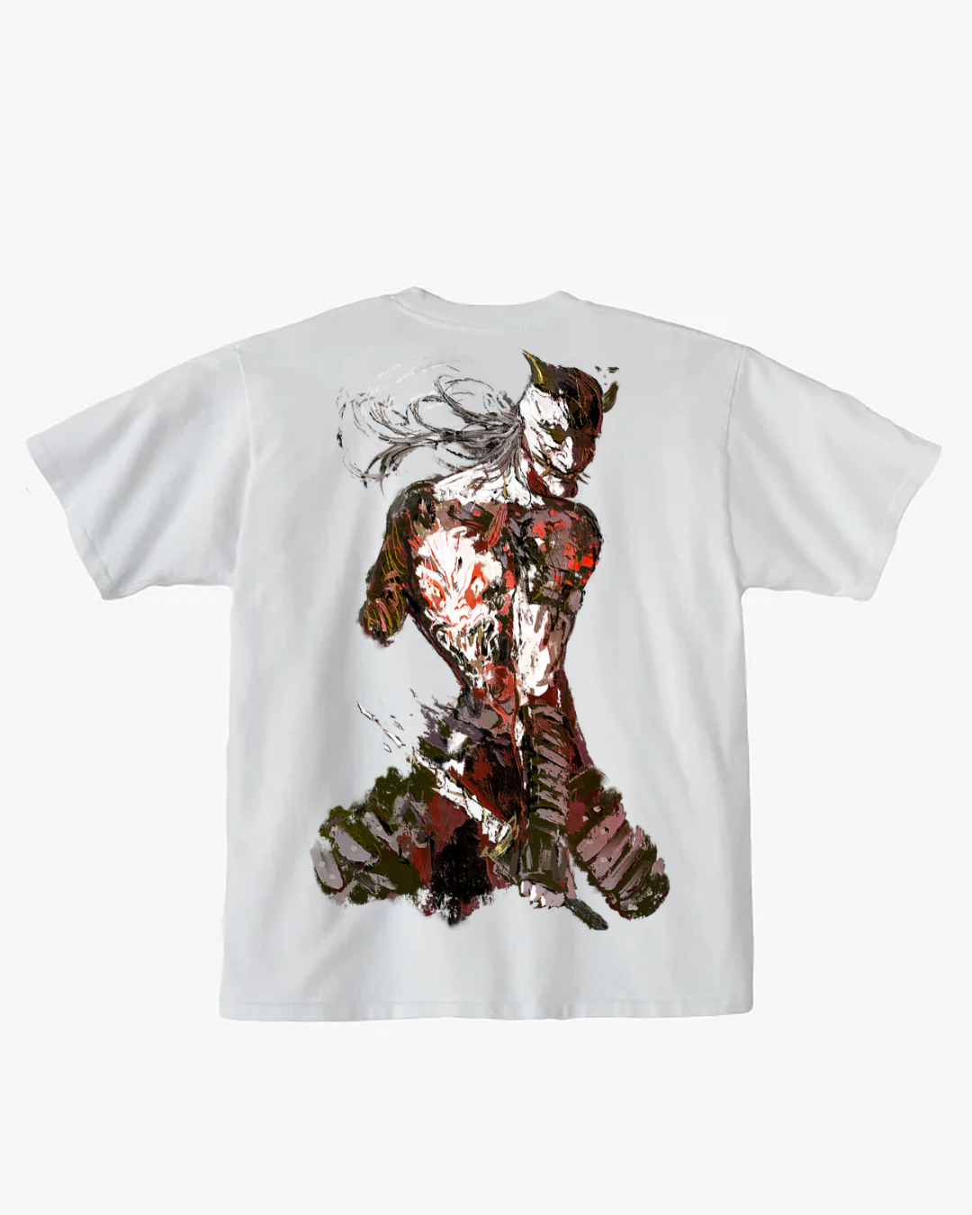 Tatted Samurai Oversized Tee- White