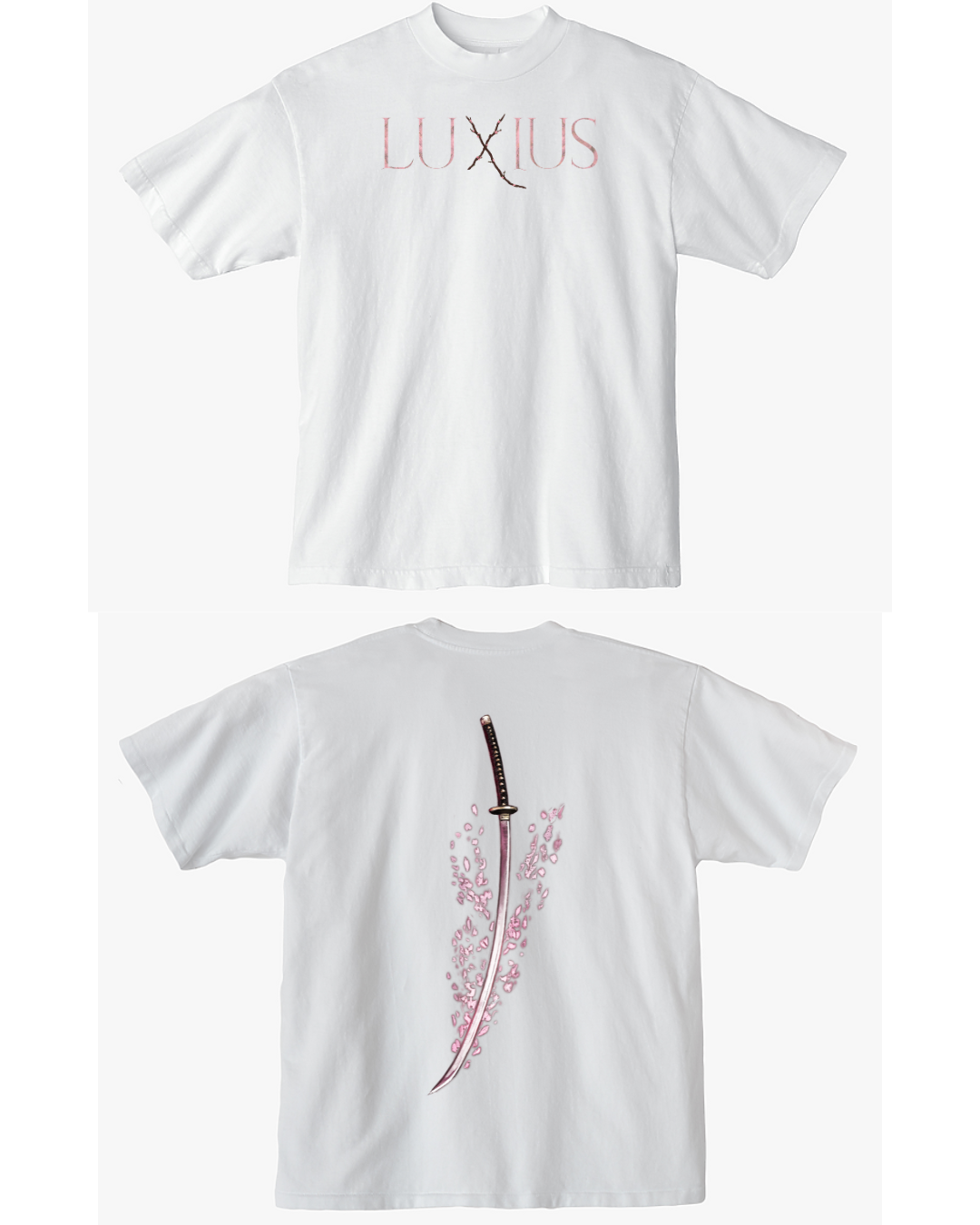 "Sakura Sword" Oversized Tee- White