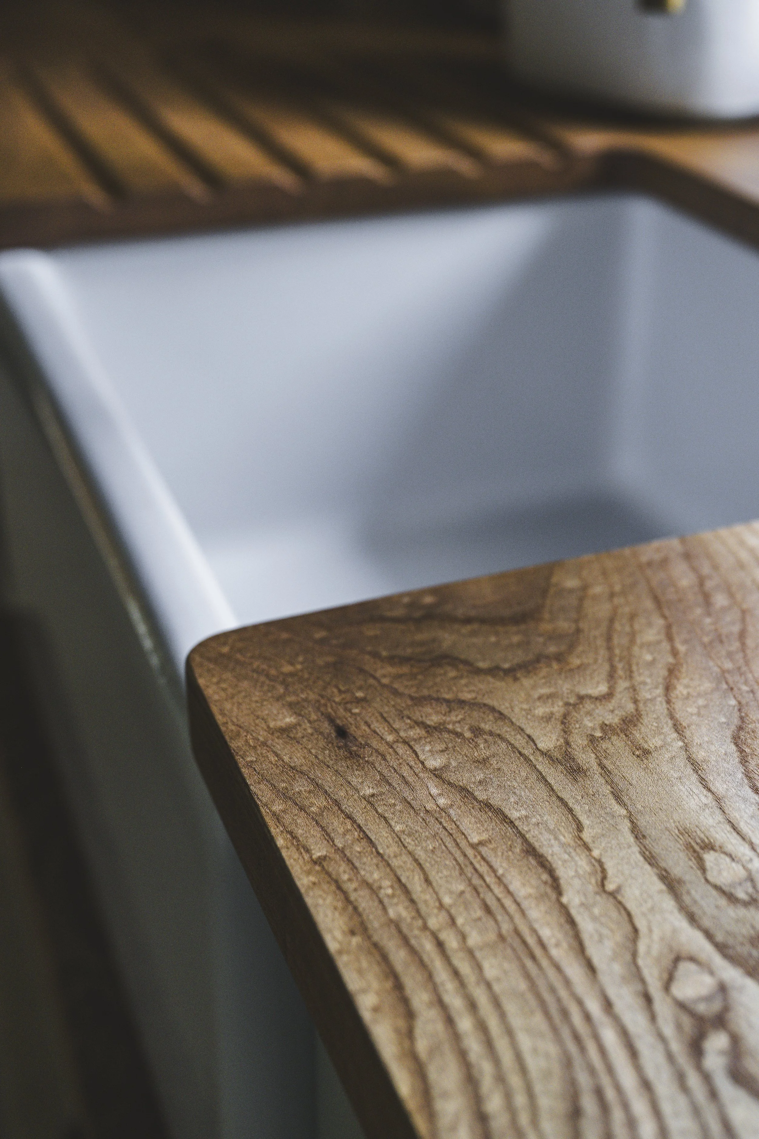 Oiled elm draining board