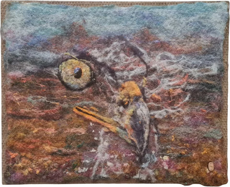 Haunted Heath, Filz auf Akustikplatte, 40 x 32 cm, 700.-