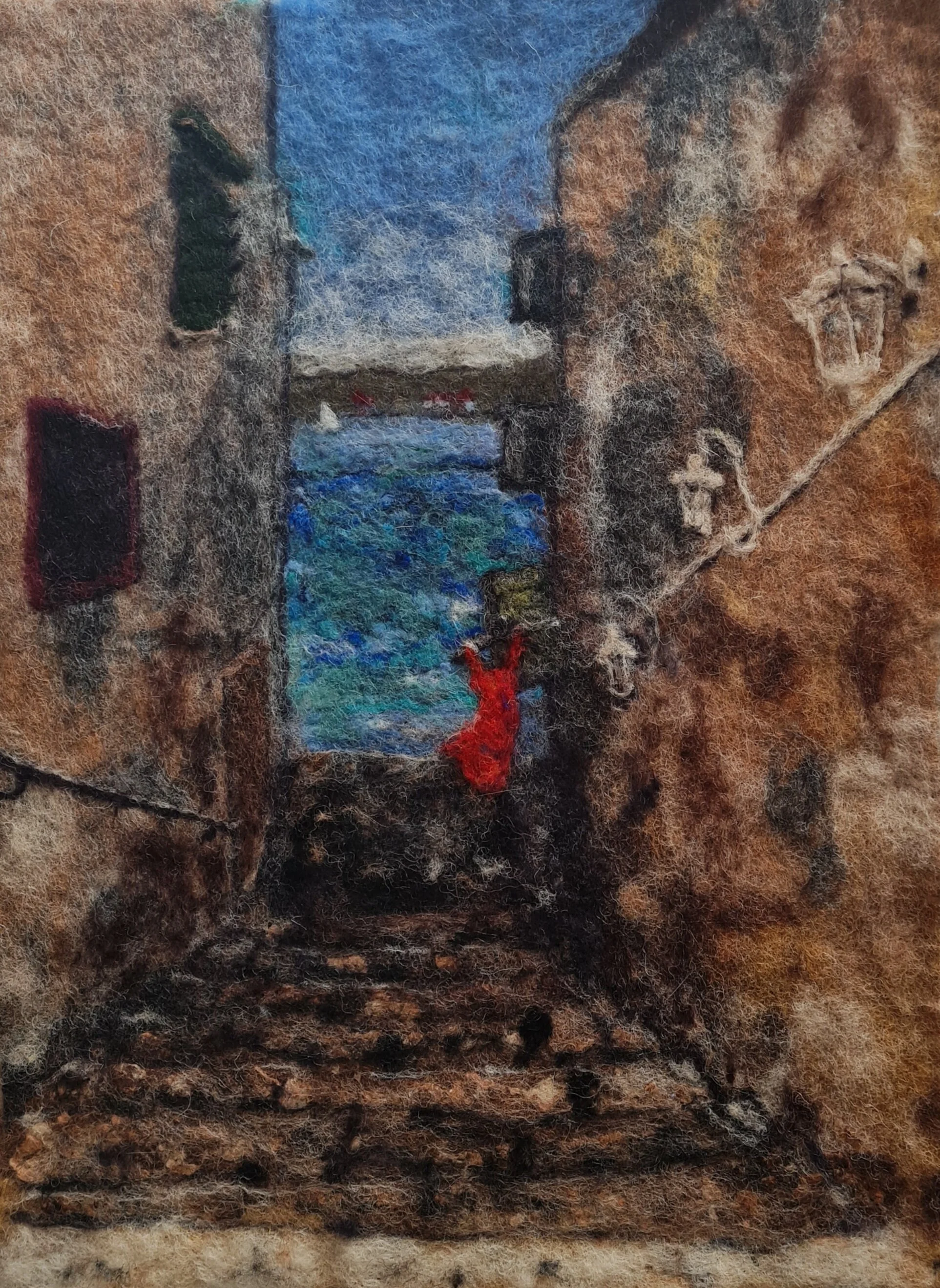 My View - Rovinj, Filz auf Akustikplatte, 30 x 40 cm, 400.-