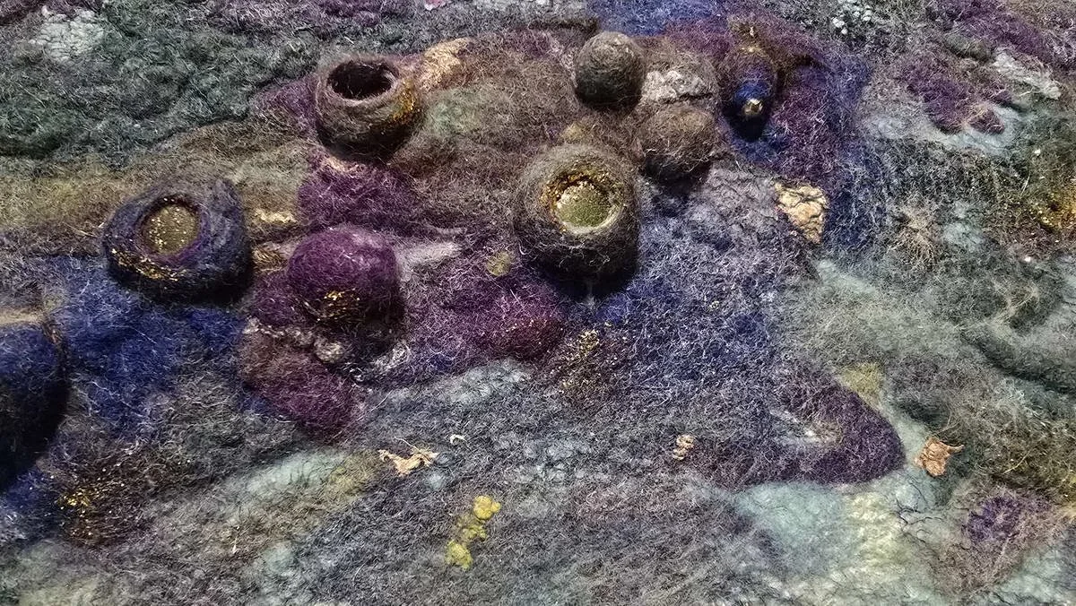 Wollgemälde Unterwasserlandschaft Detail