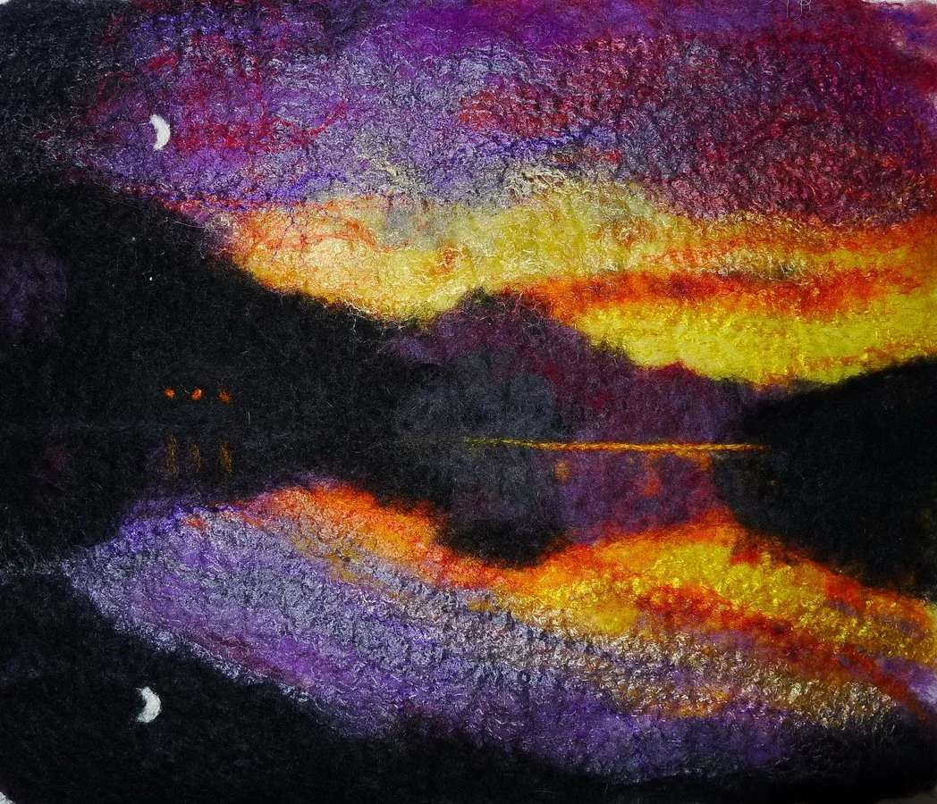 Sunset Lake, 38 x 28 cm, 300.-