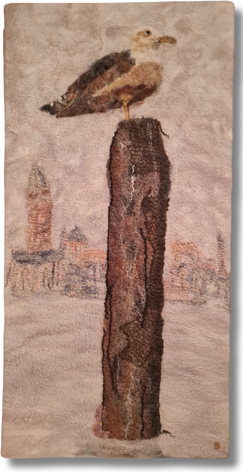 Laguna, Filz auf Akustikplatte, 46 x 90 cm, 1500.-