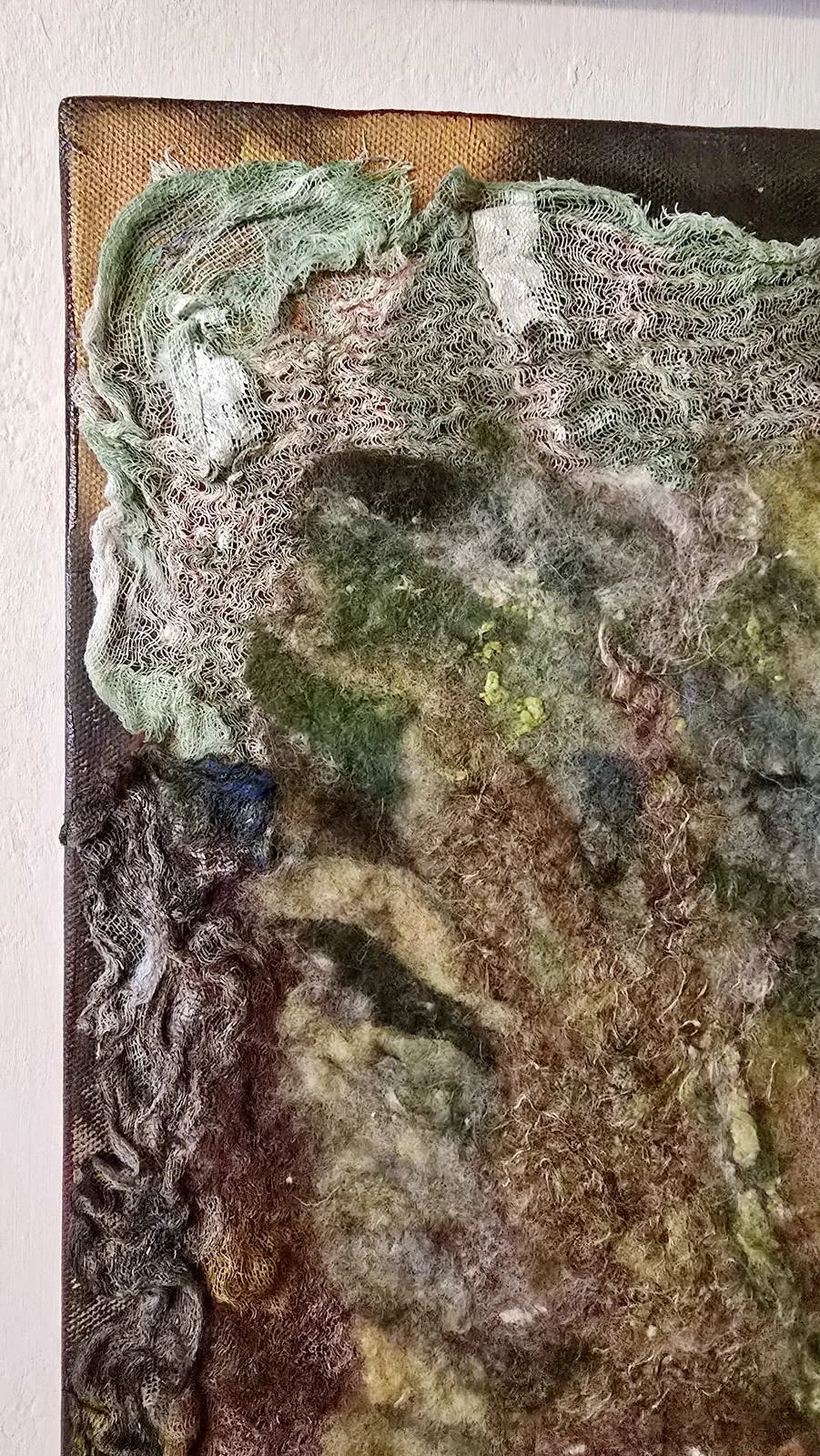 Wollgemälde Zauberwald Materialdetail