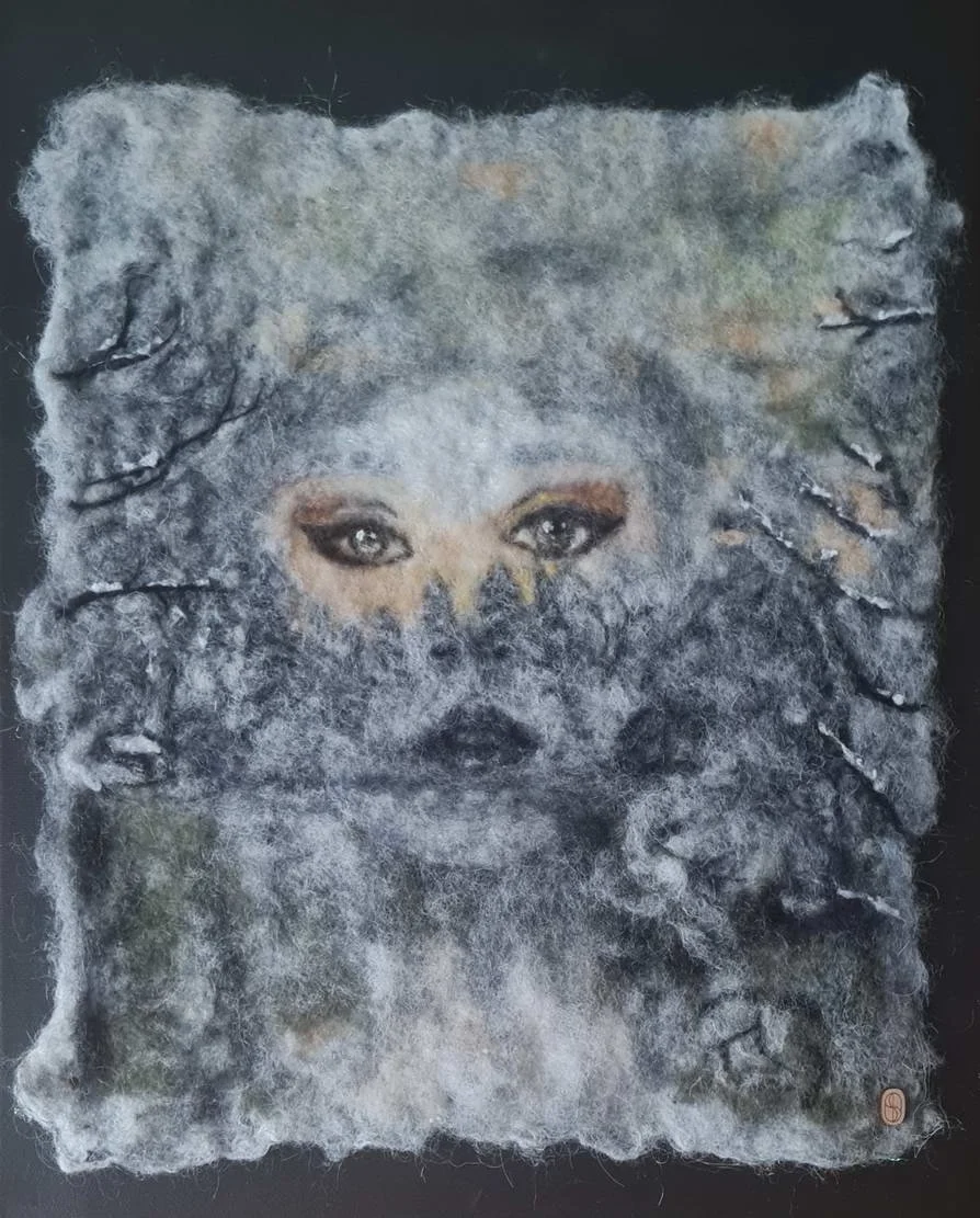 Frost, Filz auf Keilrahmen, 40 x 50 cm, 800.-