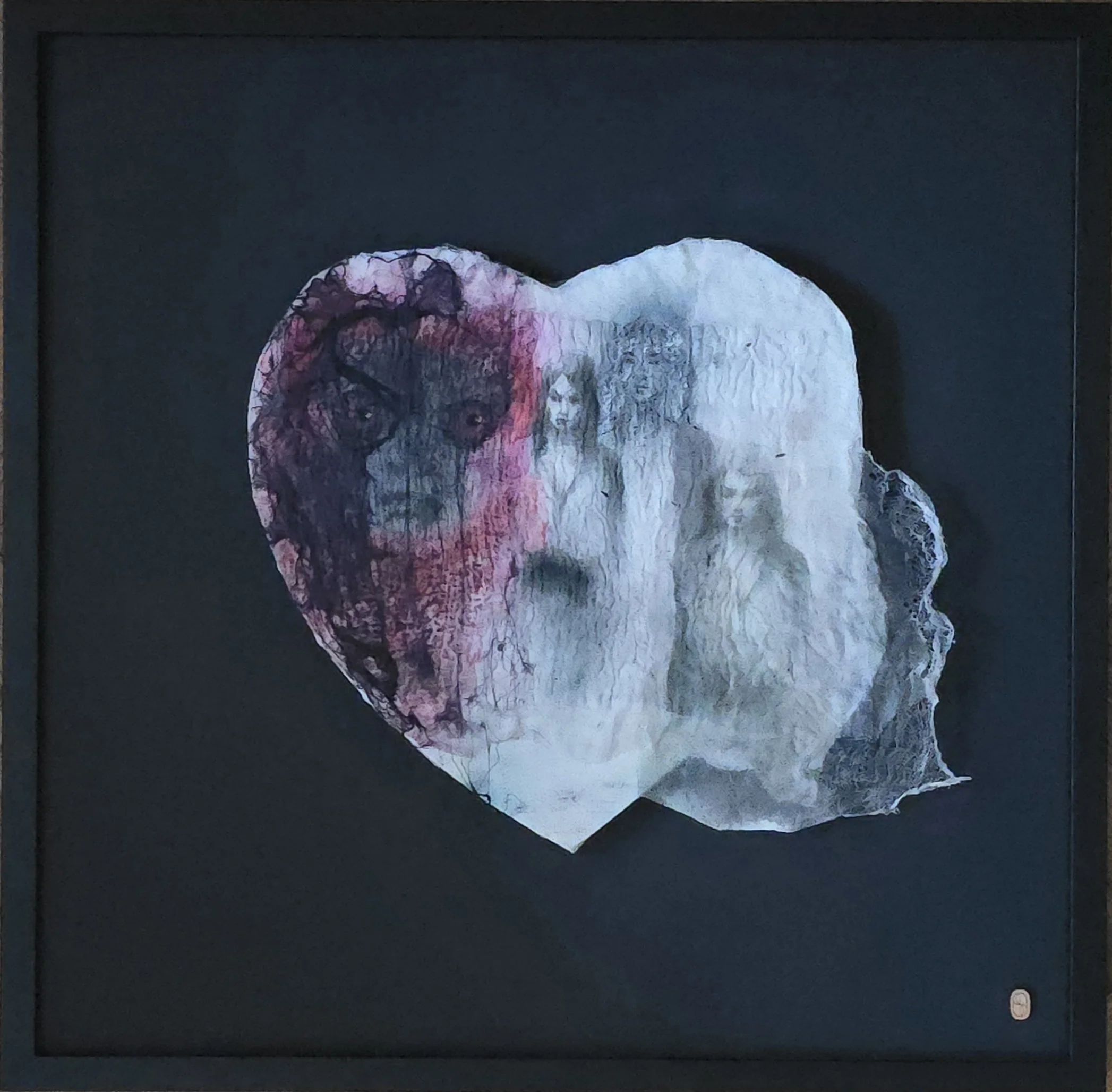 Every Breath You Take, framed felt painting, 50 x 50 cm