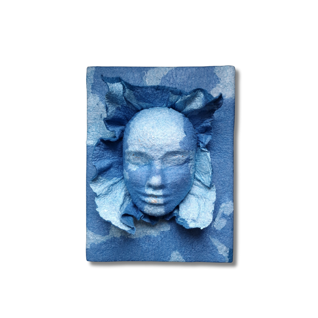 Azulejo,
Filzskulptur auf Keilrahmen, 30 x 40 cm, 900.-