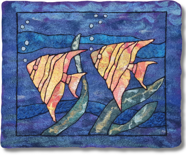 Roaming the Ocean, Filzgemälde mit Aufhängung, 72 x 60 cm, 1200.-