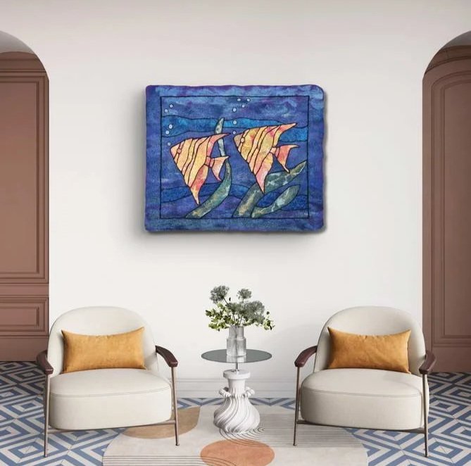 Gemälde Meer mit Fischen