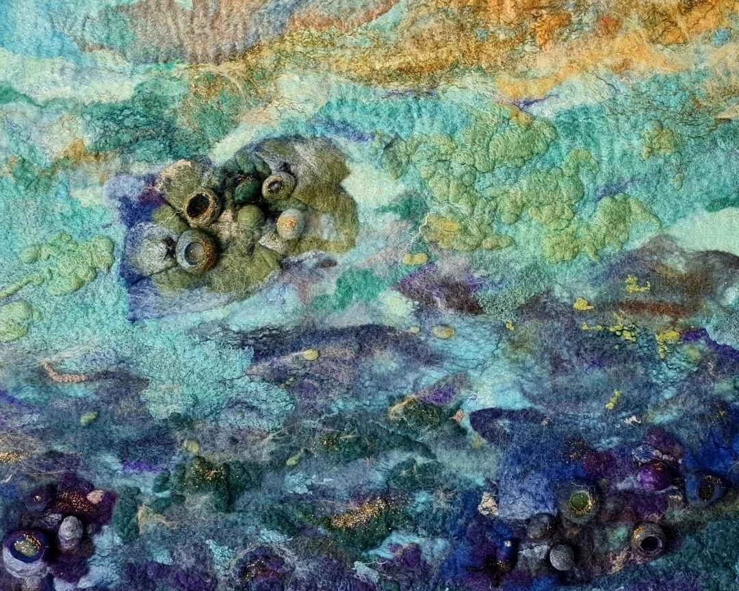 Sectrets of the Sea, Filz auf Keilrahmen, 50 x 40 cm, 500.-