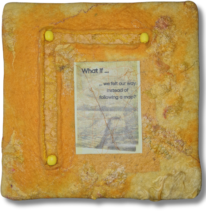 What if 2, Filz auf Akustikplatte, 30 x 30 cm, 500.-