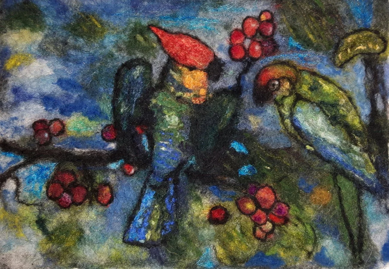 Tiffany Parrots, 29 x 29 cm, 300.-