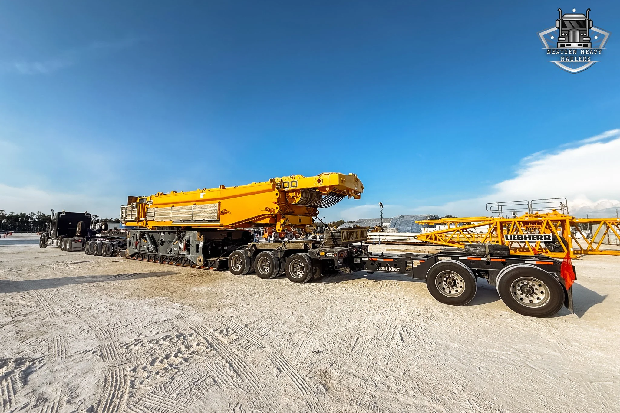 Big crane. Bright color. Smooth move.
We don&rsquo;t just haul &mdash; we deliver with style

#Liebherr #HeavyHaul #PrecisionMove 
#NextGenHeavyHaulers
#kenworth #TruckingLife 
#HeavyHaul #OversizeLoad #PowerOnTheRoad #OversizeLoad 
#HeavyHauling #Sa