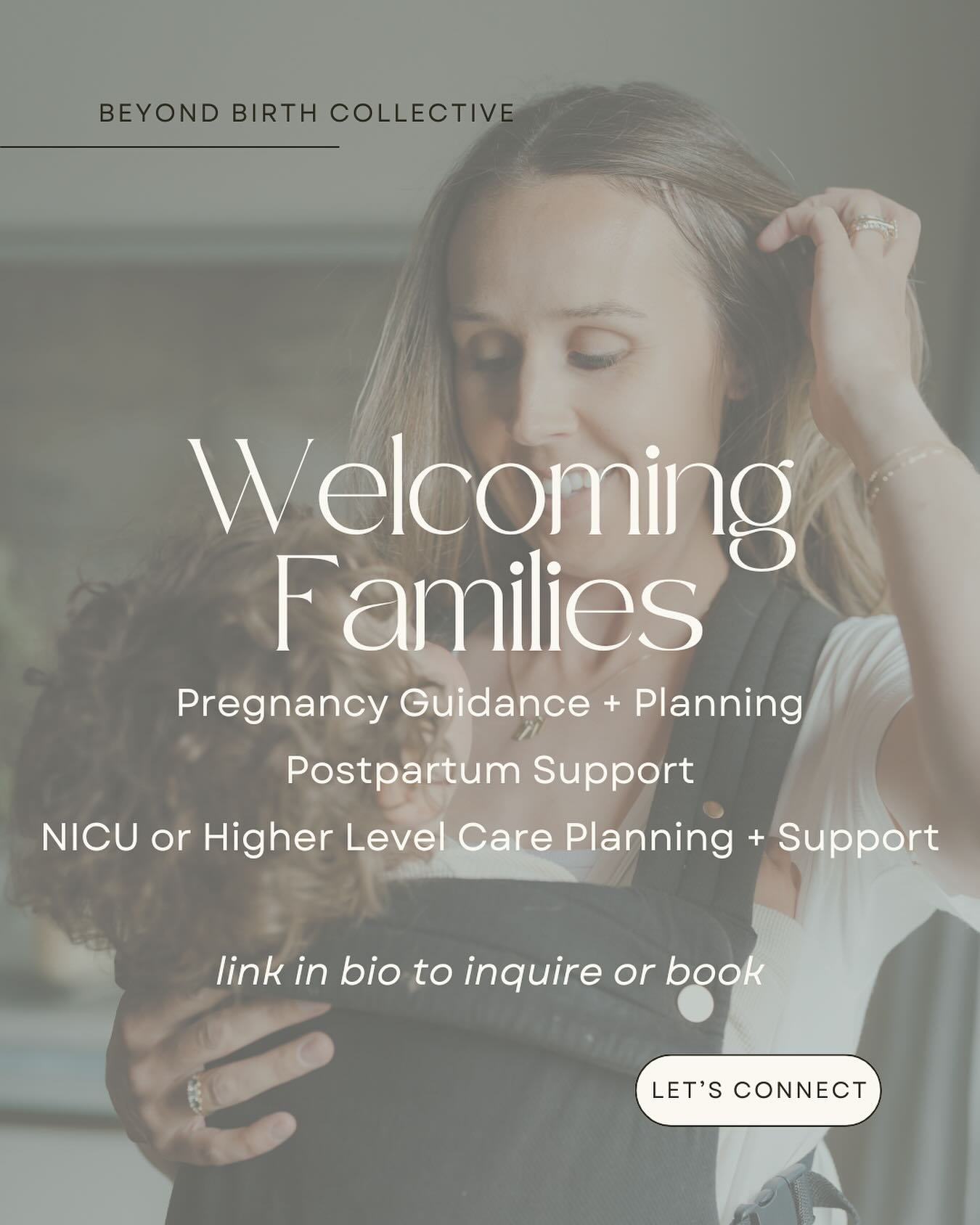 ✨ welcoming families ✨

now welcoming families through pregnancy, postpartum and beyond. with various ways to connect, something for every families needs and budget - in person, virtually, one time support calls and book today for tomorrow when you a