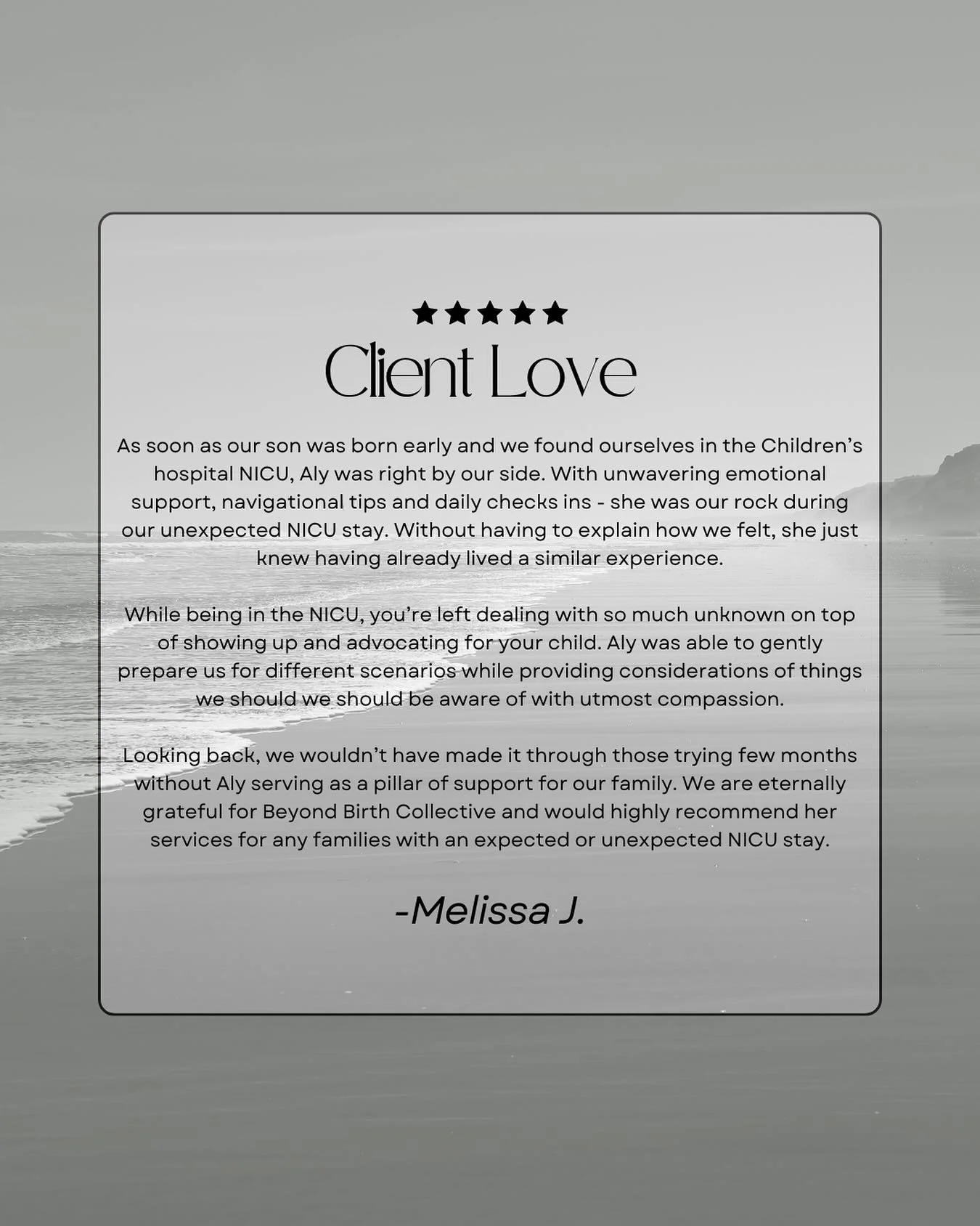 C L I E N T  L O V E ✨
this one brought a tear to my eye.

as your NICU doula, I&rsquo;m here to offer gentle guidance through each step, all while taking your lead as a family. think of me as your little NICU angel, sprinkling joy, tips, nourishment
