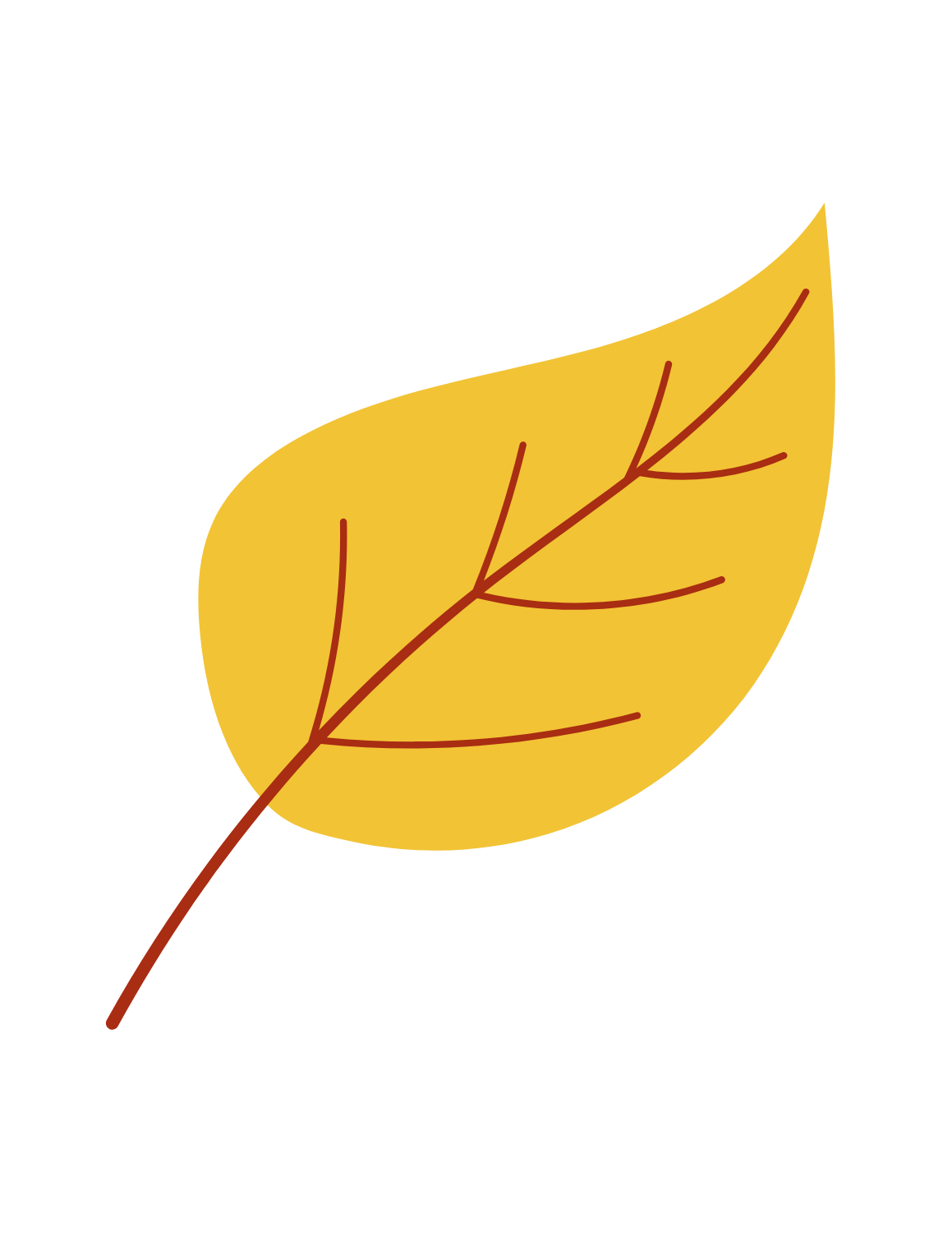 Simplified illustration of a yellow leaf