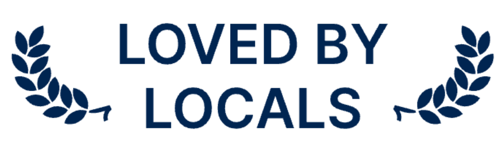 Text reads "Loved by Locals" with a laurel wreath on either side.