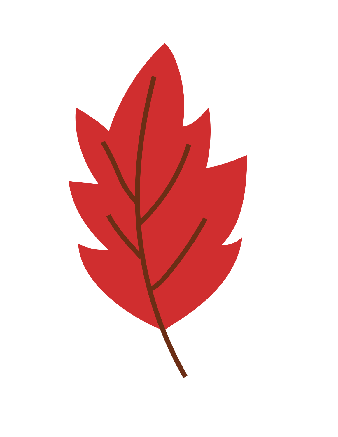 Illustration of a red maple leaf