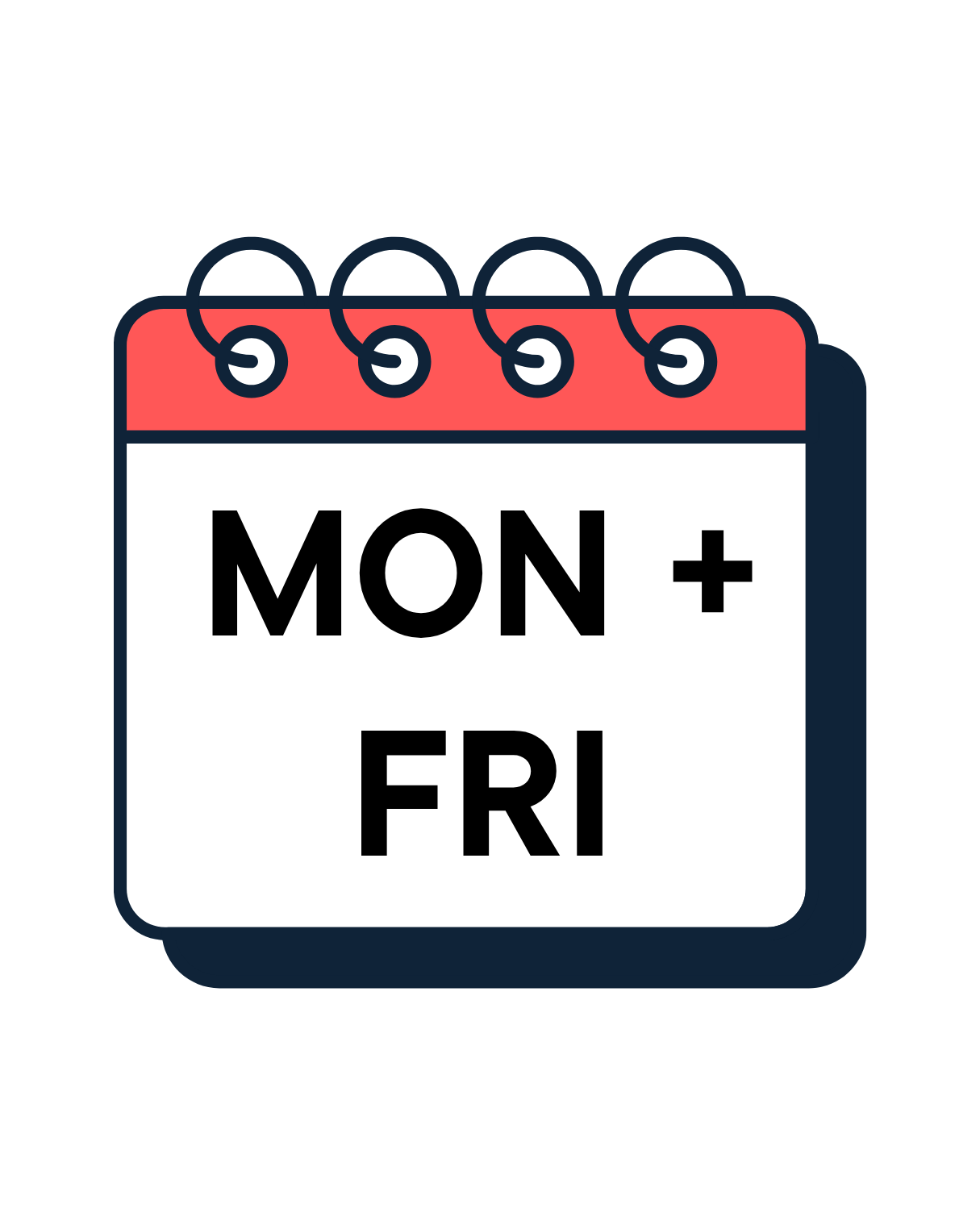 A calendar icon showing the days Monday & Friday.