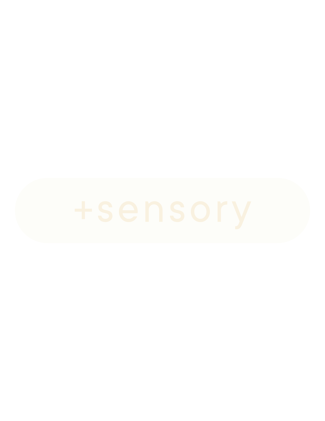 A black background with a beige rounded rectangle in the center containing faint text that appears to say '+sensory'.