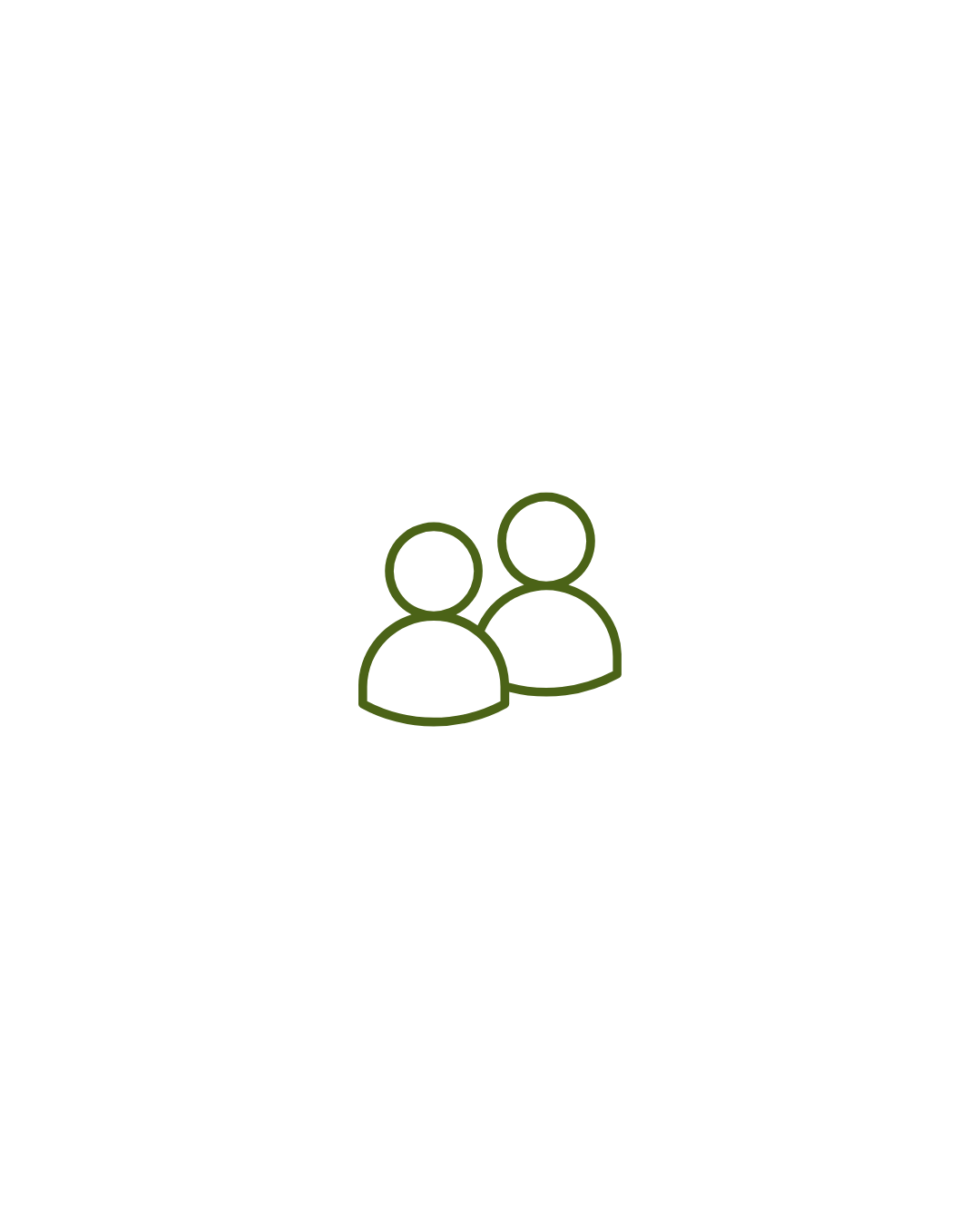 An icon of two overlapping green people symbols representing a group or team.