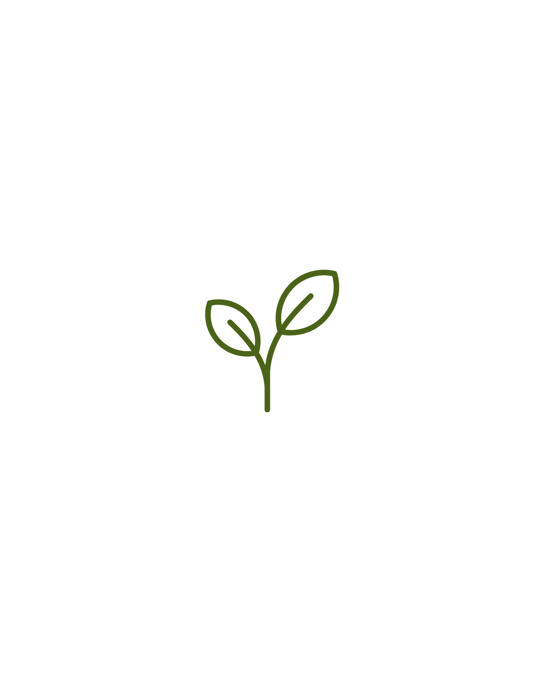 Black background with a green line drawing of a small plant with two leaves in the center.