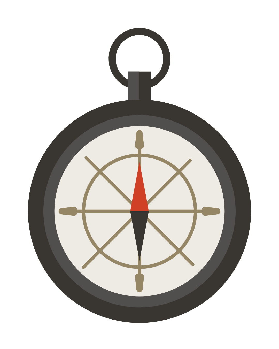 Illustration of a black stopwatch with a white face, red and black clock hands, and a black ring at the top.