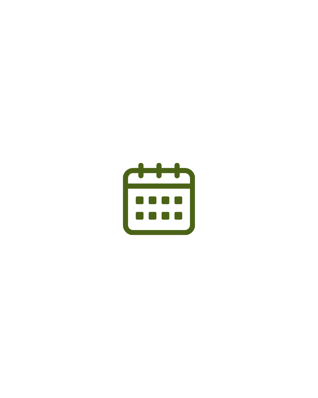 Flat icon of a calendar in green color, with a black background.