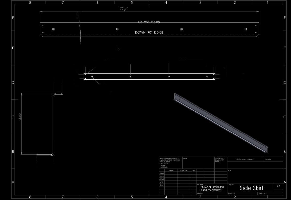Honda Civic Ek Coupe Side Skirts 3.5