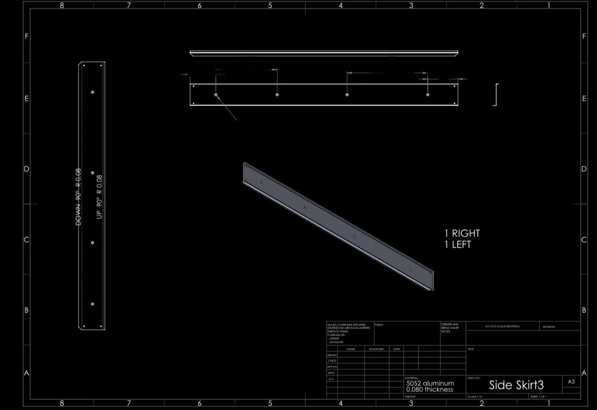 Mitsubishi EVO Side Skirts 6" 2003-2007 ( PRE-ORDER SALE )