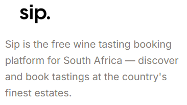 SIP a free wine tasting platform for South Africa.