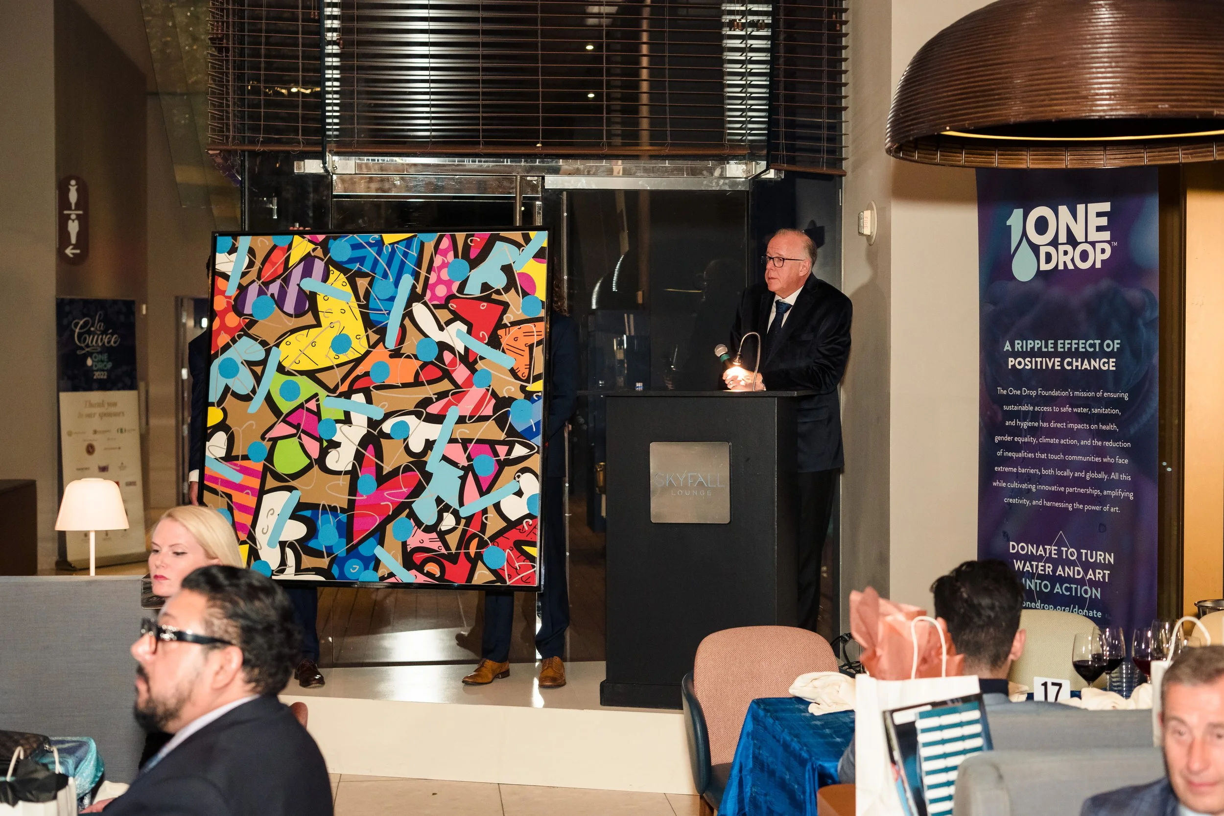 Executive speaking at Las Vegas corporate gala