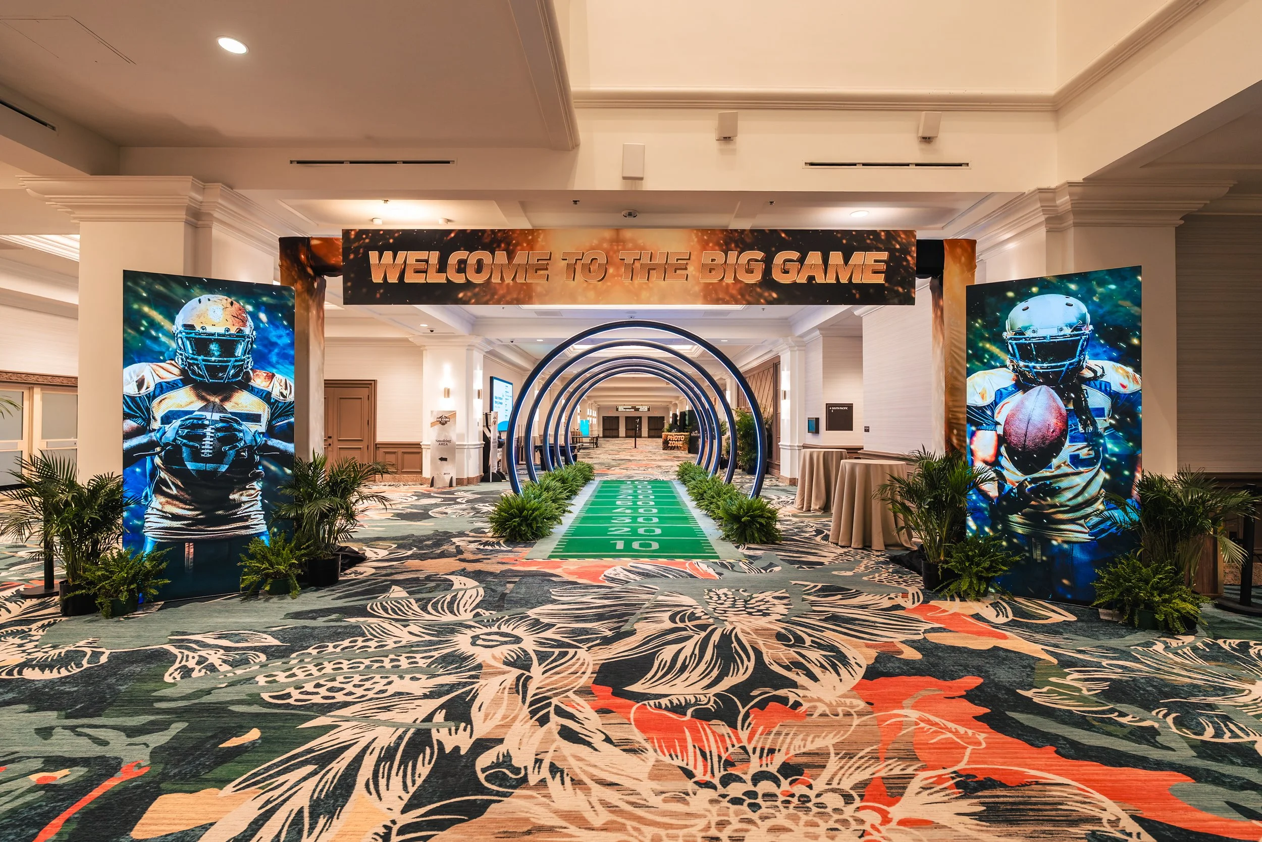 Branded corporate event entrance at Las Vegas venue