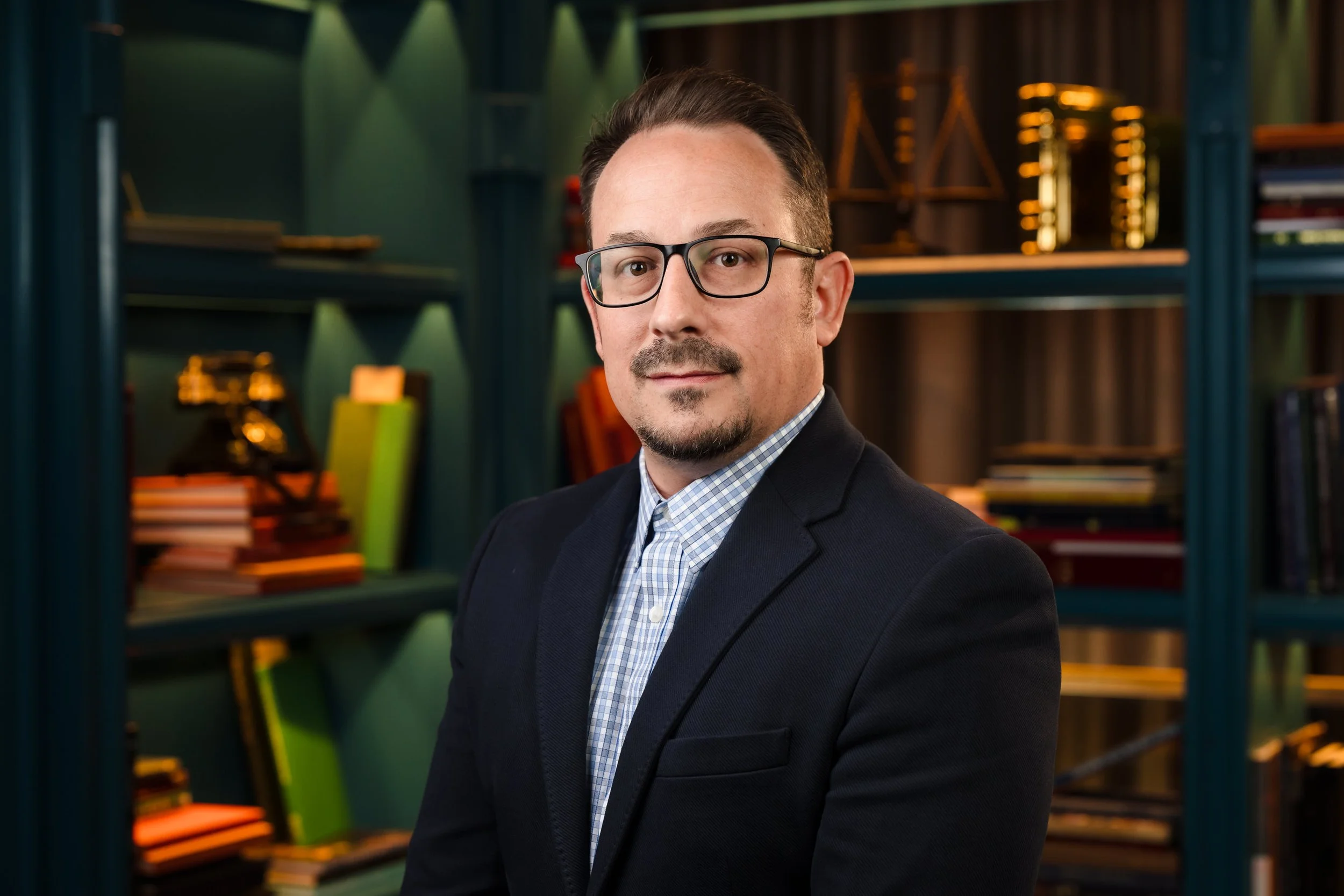 Corporate leadership portrait in Las Vegas office environment