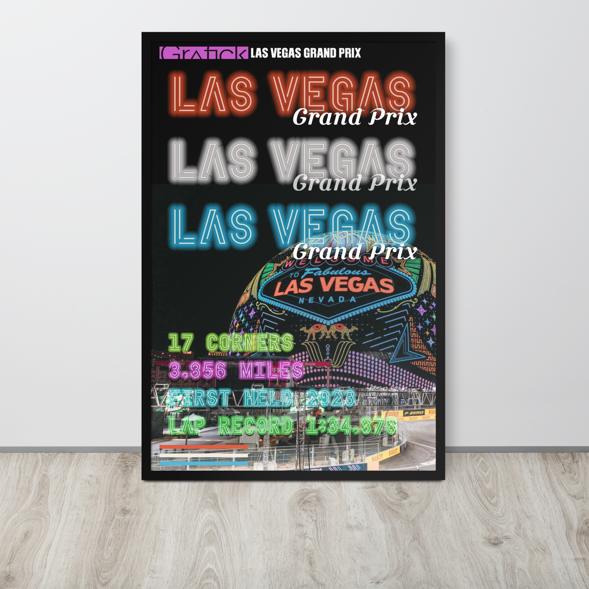 LAS VEGAS GP TRACK POSTER (FRAMED)