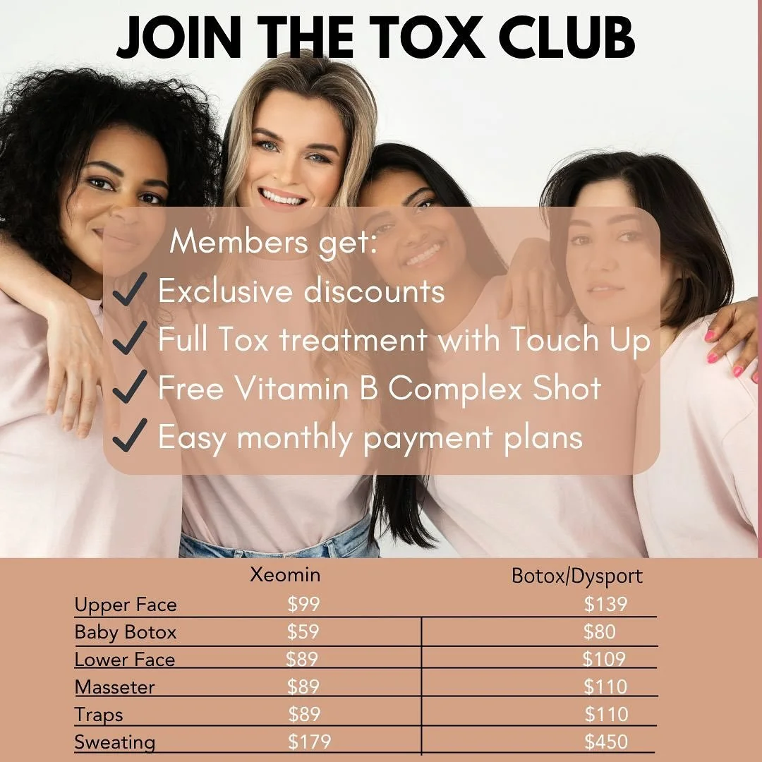 ✨Your Glow, on Repeat 
Why pay full price when your membership does it better?
💉 $99/month = unlimited upper face once 4 payments are made, free touch-ups, exclusive member pricing, perks, and FREE Complex B!
🔥 Join today and start saving on every 