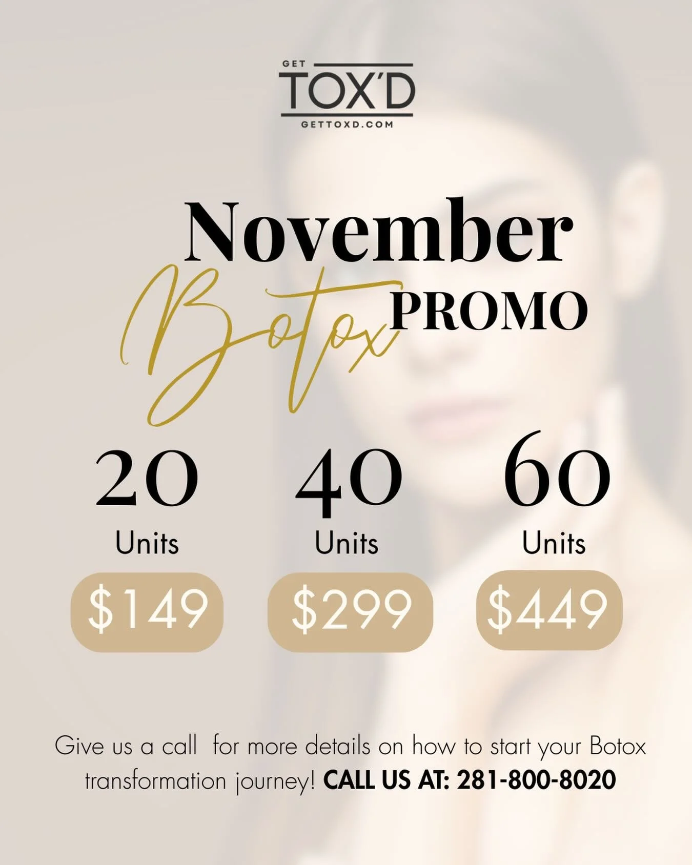 ✨ BIG savings on your Botox this month! ✨

💸💉Botox pricing depends on how many units you need, the injector&rsquo;s technique, and choosing a treatment plan that matches your unique facial anatomy. That&rsquo;s why we offer transparent, flat-rate b