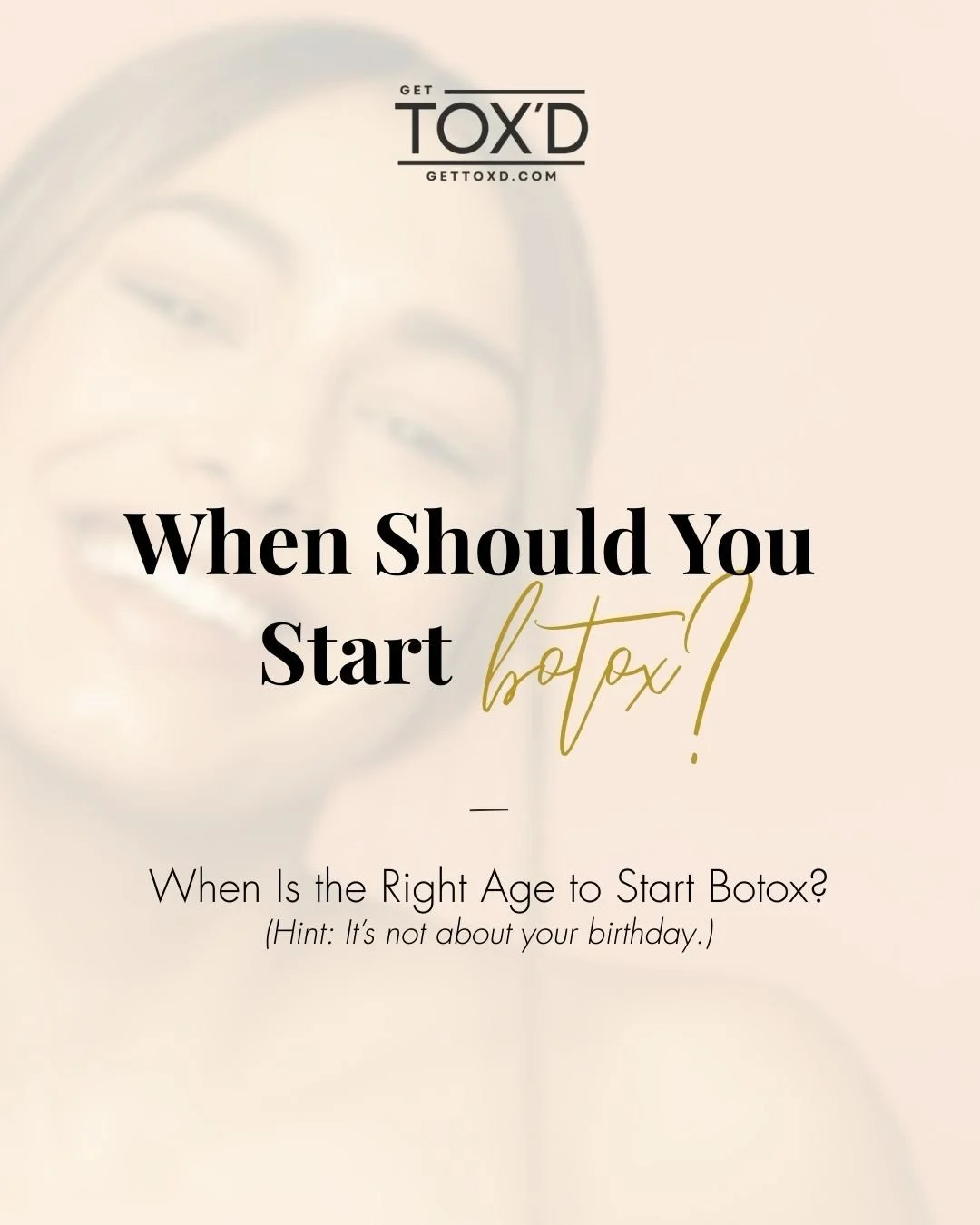 ✨ &ldquo;When should you start Botox?&rdquo;

The truth: there&rsquo;s no magic age.
It all depends on your muscle movement, genetics, and how your lines behave over time.

This carousel breaks down:
&bull; Why age isn&rsquo;t the main factor
&bull; 