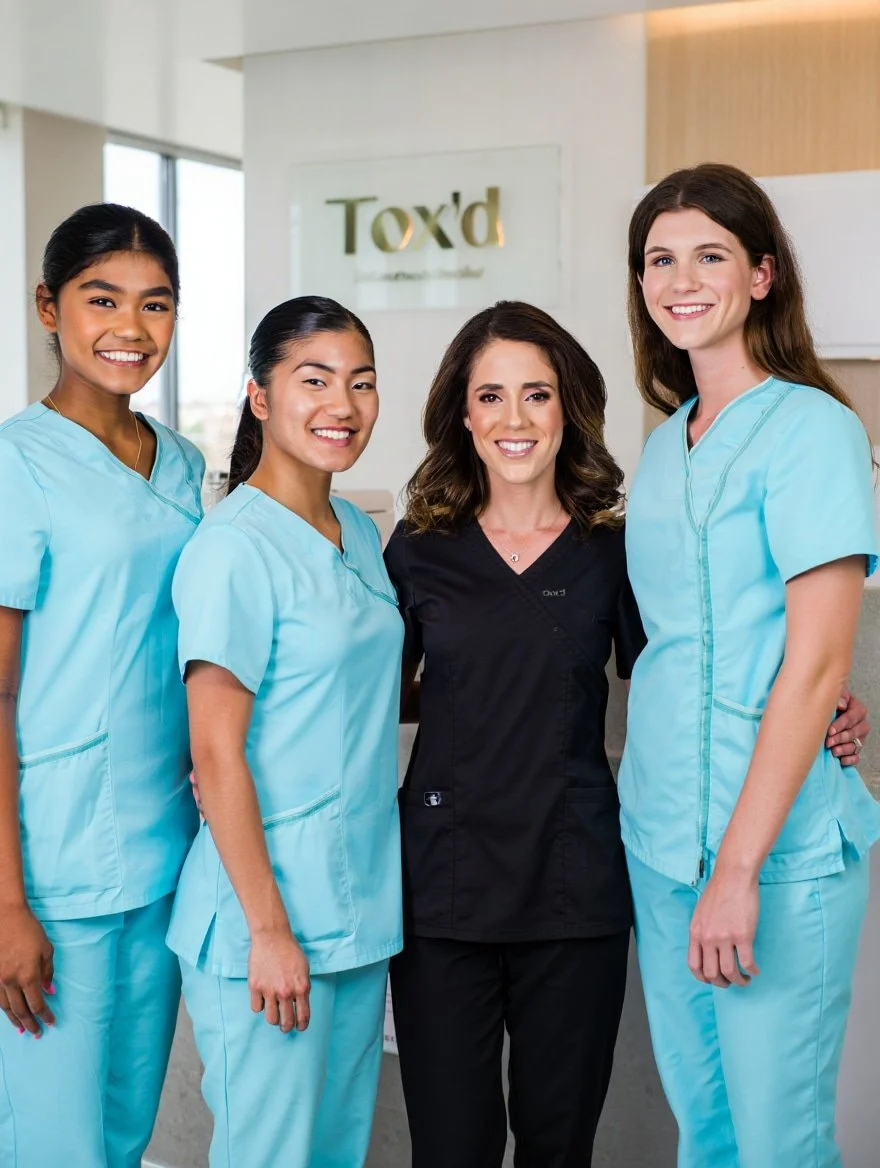 Tox’d full-time partner providing client consultation in a modern med spa