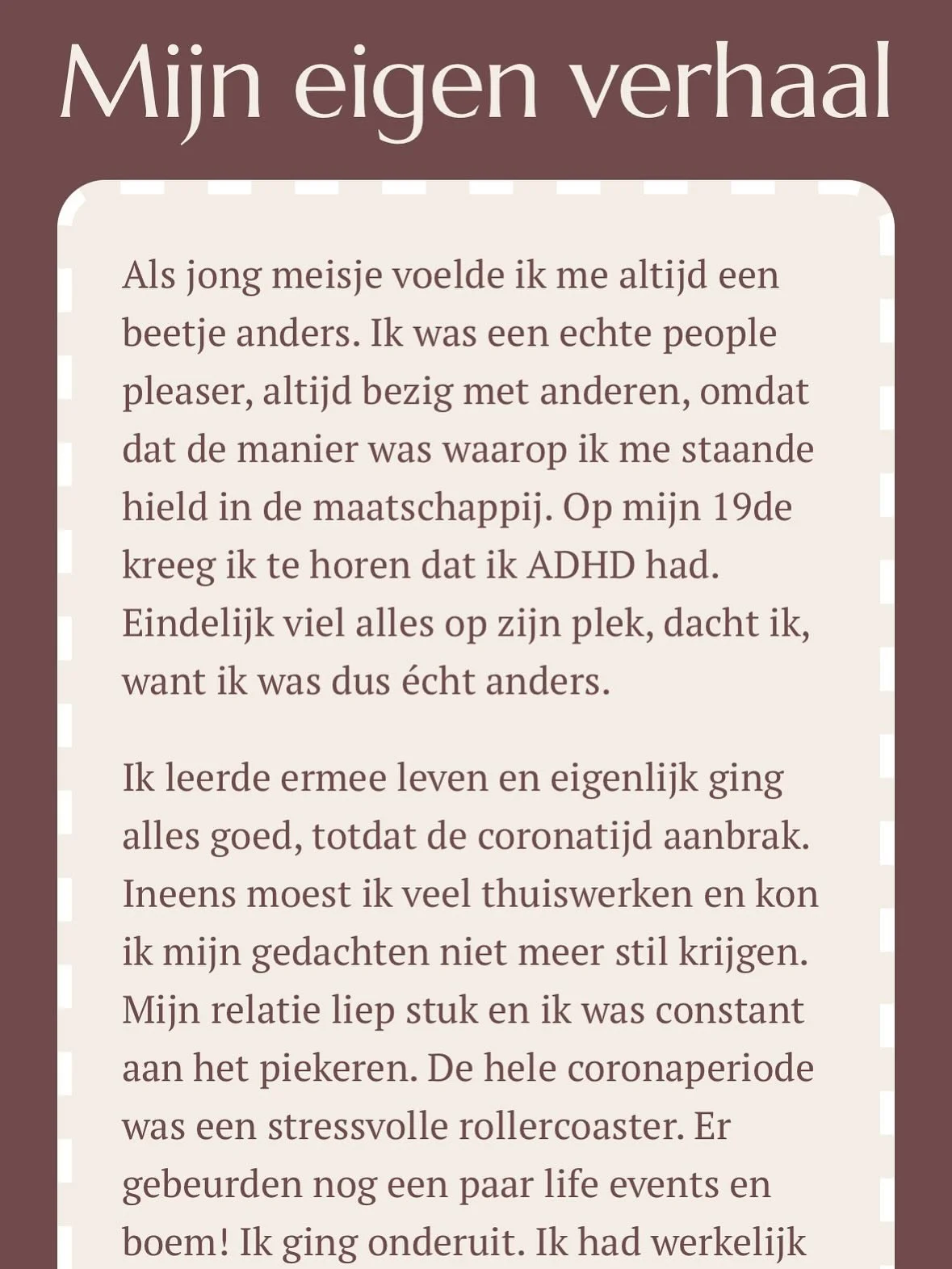 Een stukje van mijn eigen verhaal dat ik ook op mijn website deel! 🧚🤍 Dit stuk gaat over mijn eigen reis en hoe ik hier eigenlijk ben gekomen en waarom in zelf voelde dat ik andere wilde helpen en zo ge&iuml;nteresseerd raakte in de Body Mind Relea
