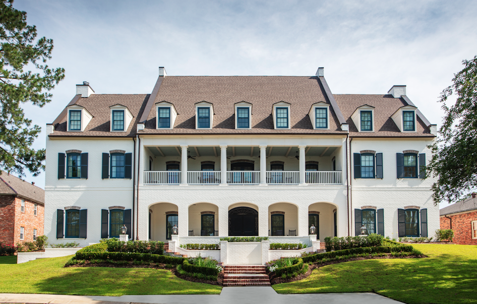 LSU Kappa Kappa Gamma, white brick front elevation