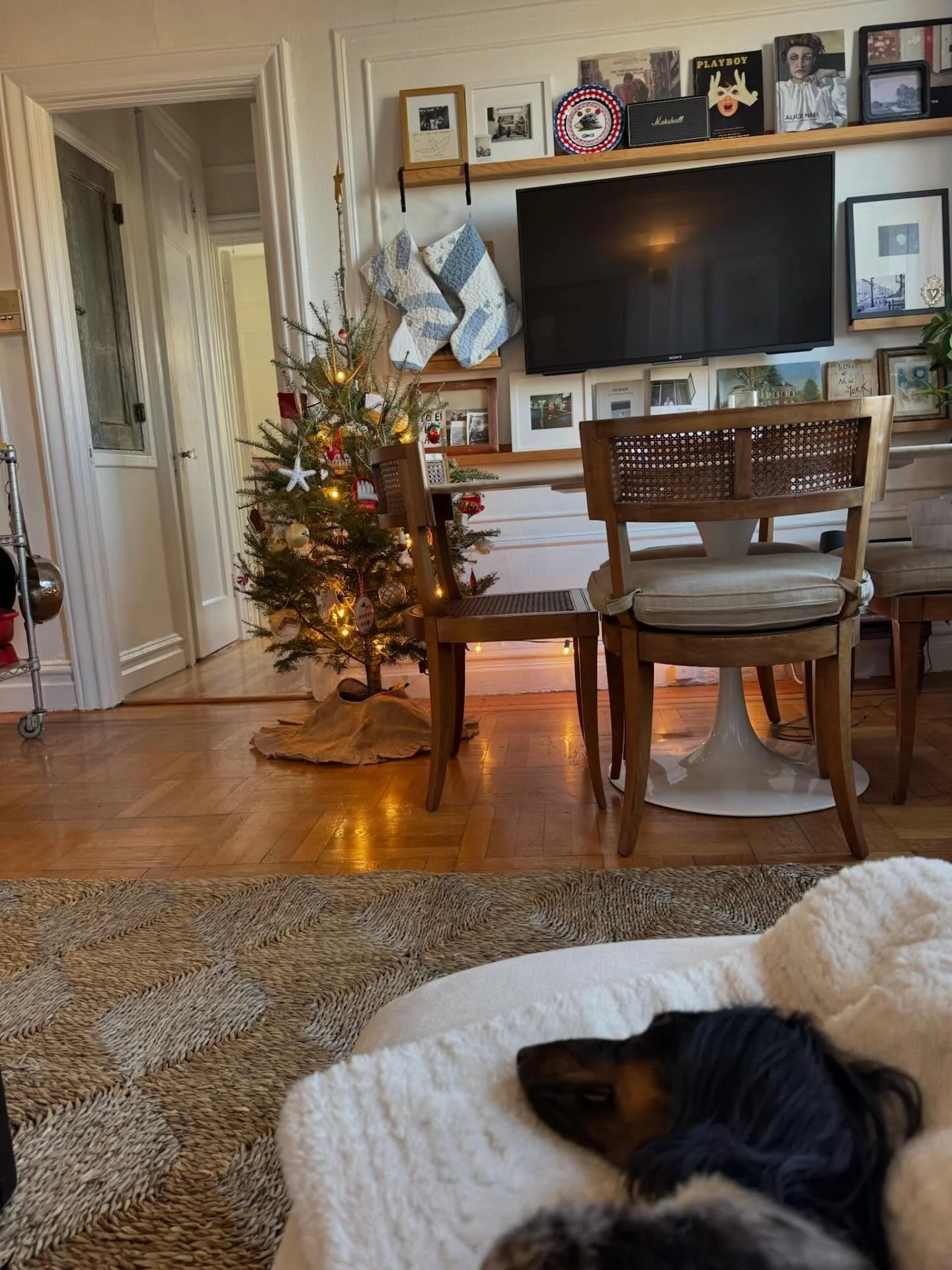 Dolly and Pete equally hard at work maintaining the Christmas Spirit