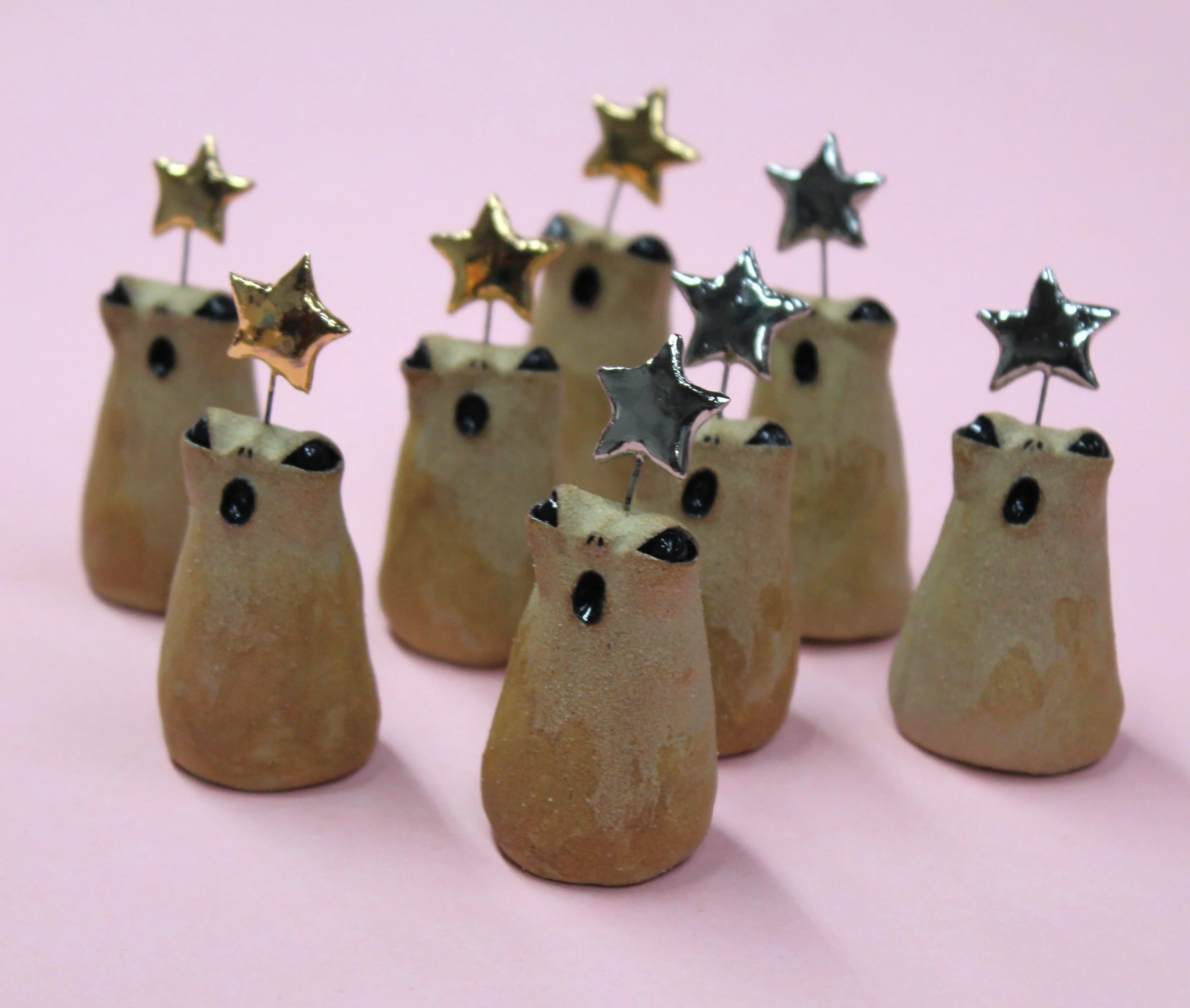 Star Gazers - Handmade Ceramic Creature Sculpture