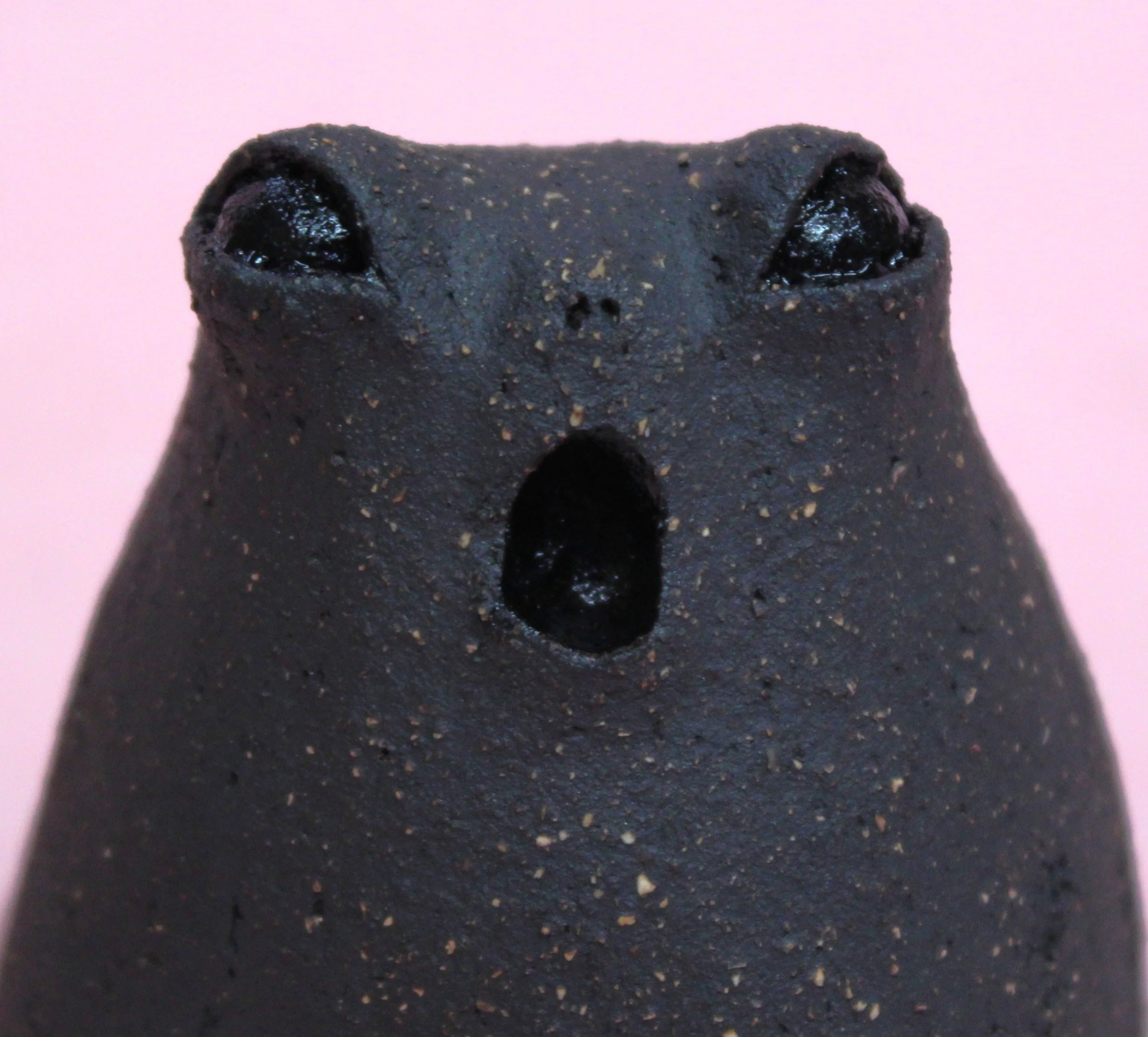 Black Speckled Ceramic Creature Sculpture