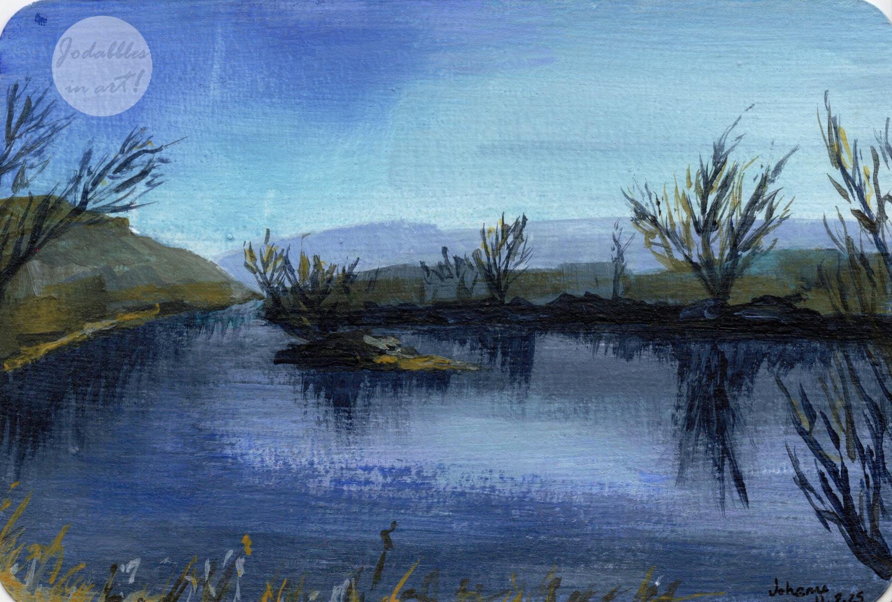 August 2025.  Acrylic paint on watercolor paper (A6 postcard) - Klosterneuburg. Own reference.