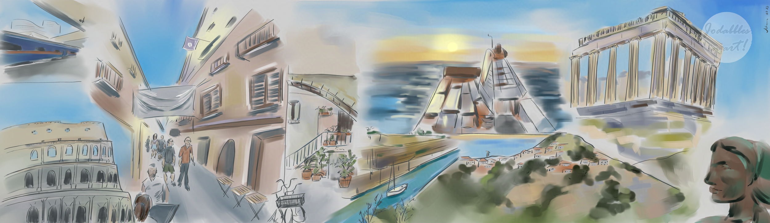 August 2025. Krita. The long road to Athens. Own reference.