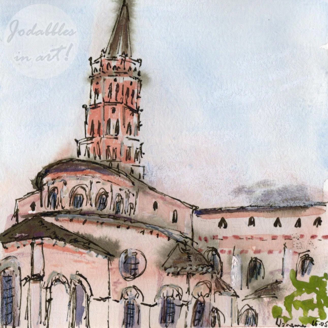 Toulouse, France. 2023. Gouache & mixed media.